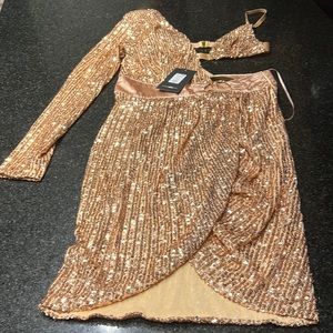 Rose Gold Dress Small with Bralette